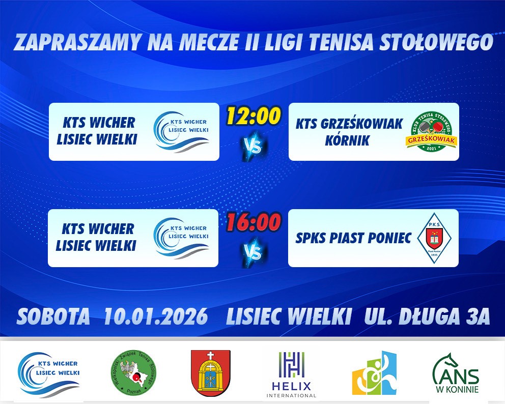 Tenis Stołowy Lisiec Wielki